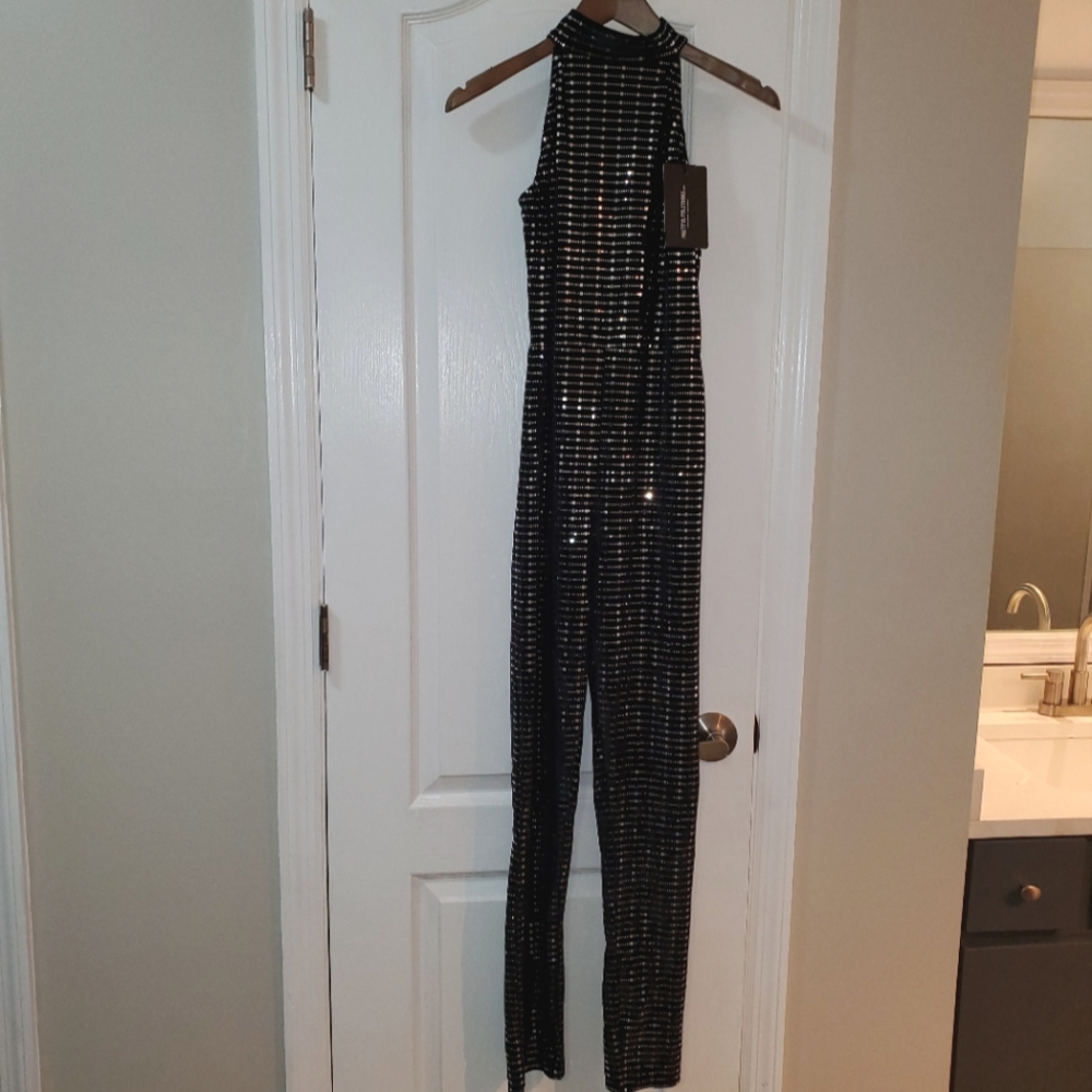 Pretty Little Things black bling jumpsuit